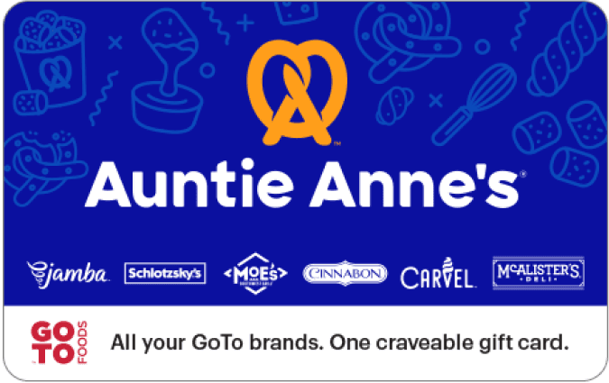 Auntie Anne's  gift card