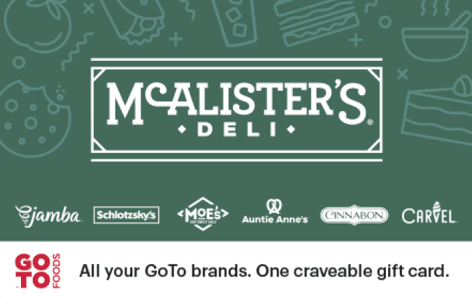 Mcalister's Deli gift card