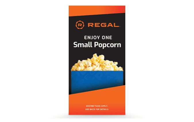 Regal Small Popcorn Voucher gift card